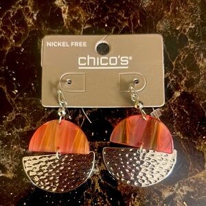 Chico's Pink and Silver Earrings